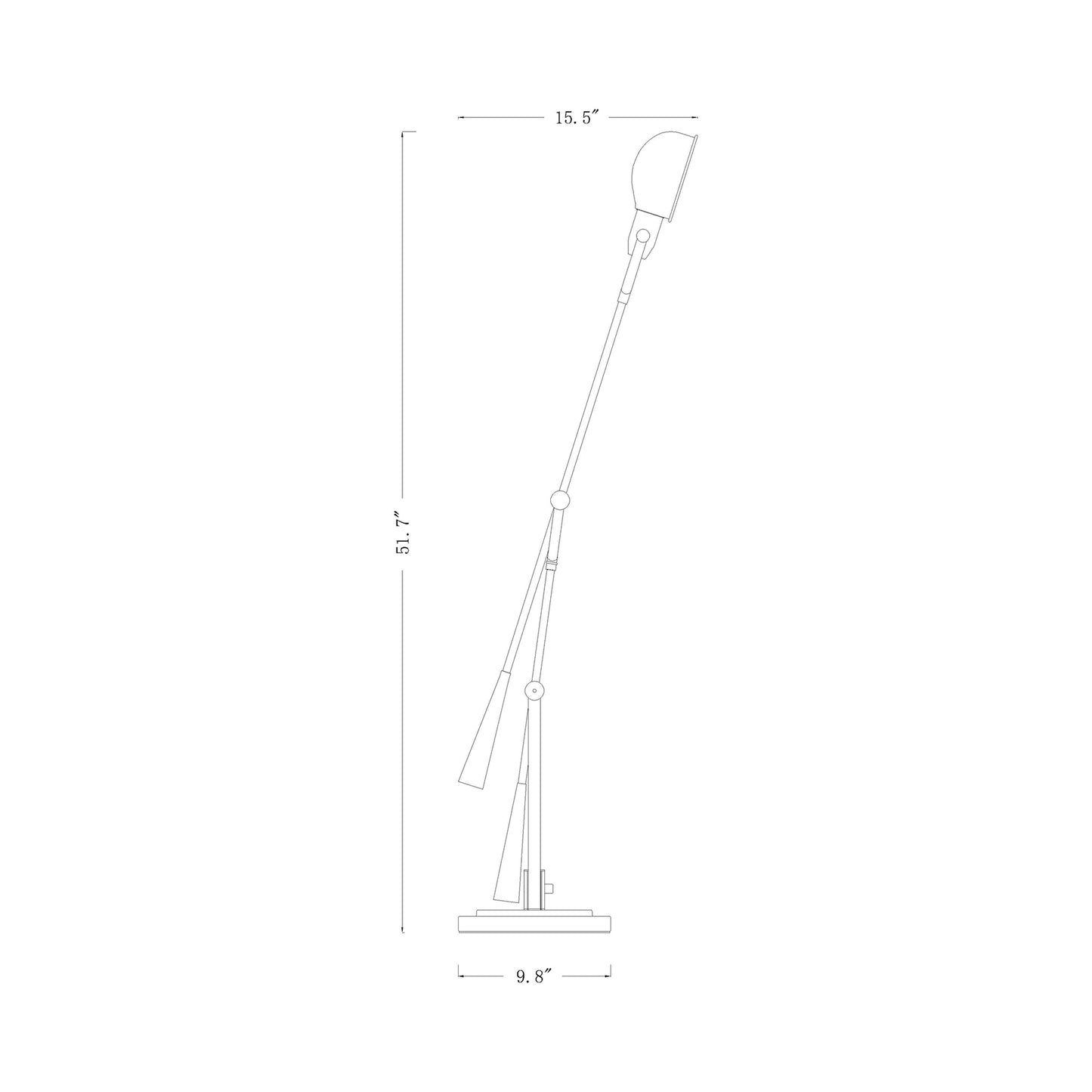 Grammercy Park Table Lamp - line drawing.