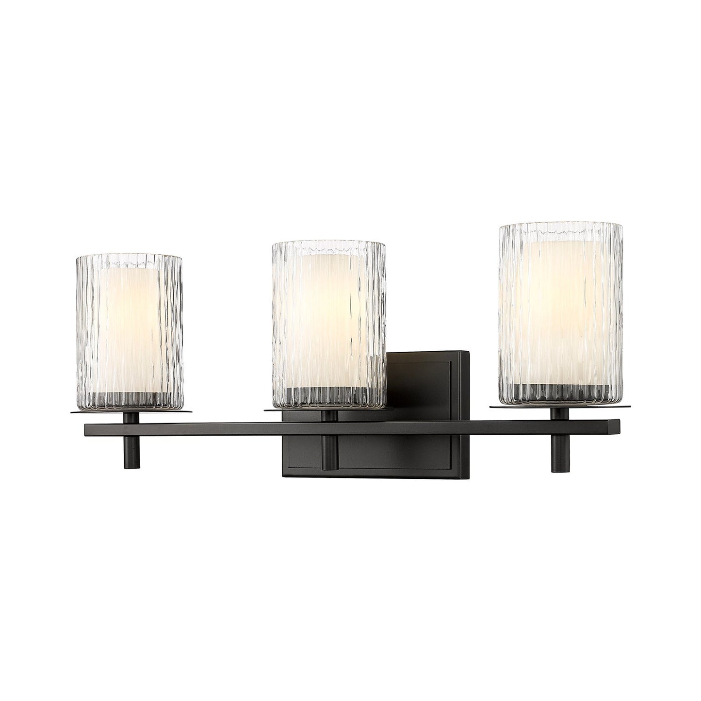 Grayson Bath Vanity Light in Matte Black (3-Light).