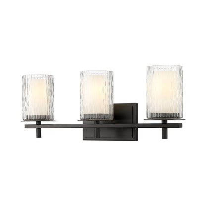 Grayson Bath Vanity Light in Matte Black (3-Light).