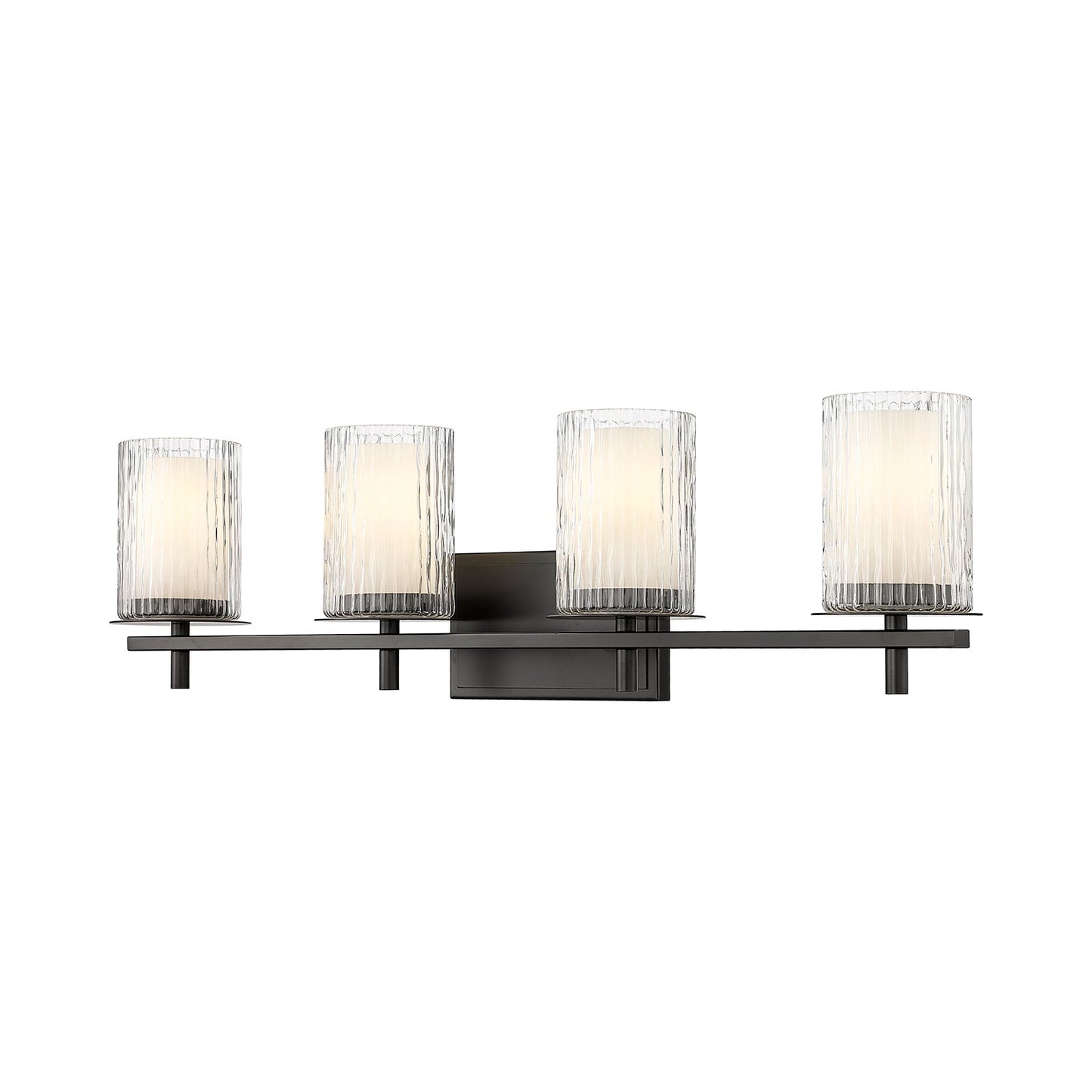Grayson Bath Vanity Light in Matte Black (4-Light).