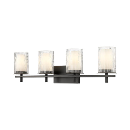 Grayson Bath Vanity Light in Matte Black (4-Light).
