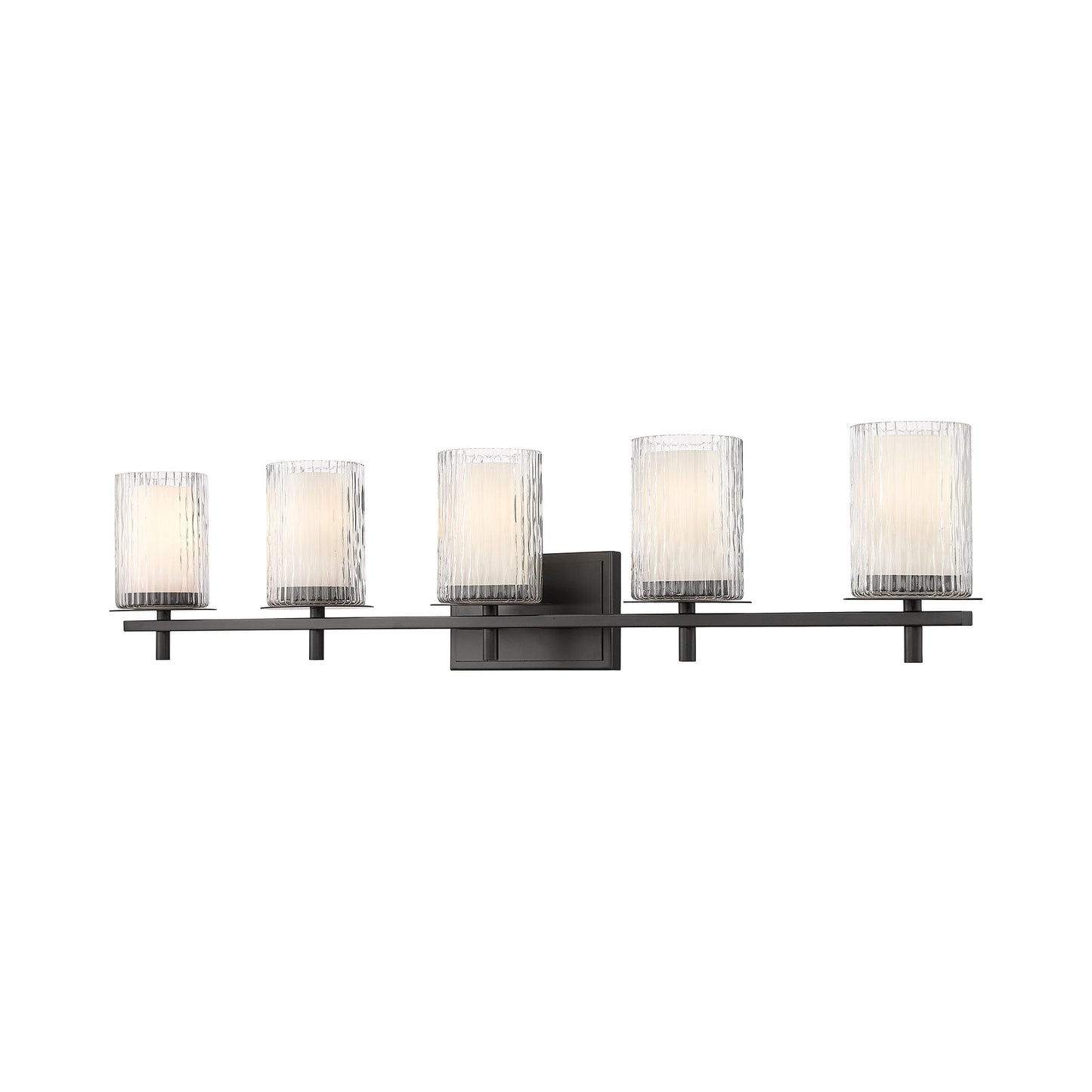 Grayson Bath Vanity Light in Matte Black (5-Light).
