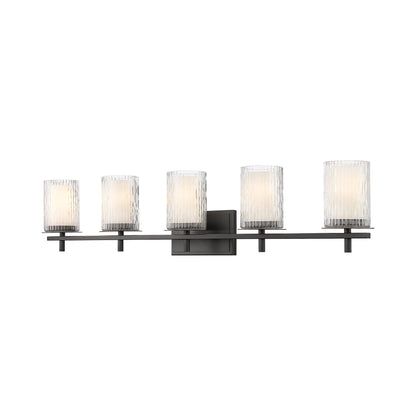 Grayson Bath Vanity Light in Matte Black (5-Light).
