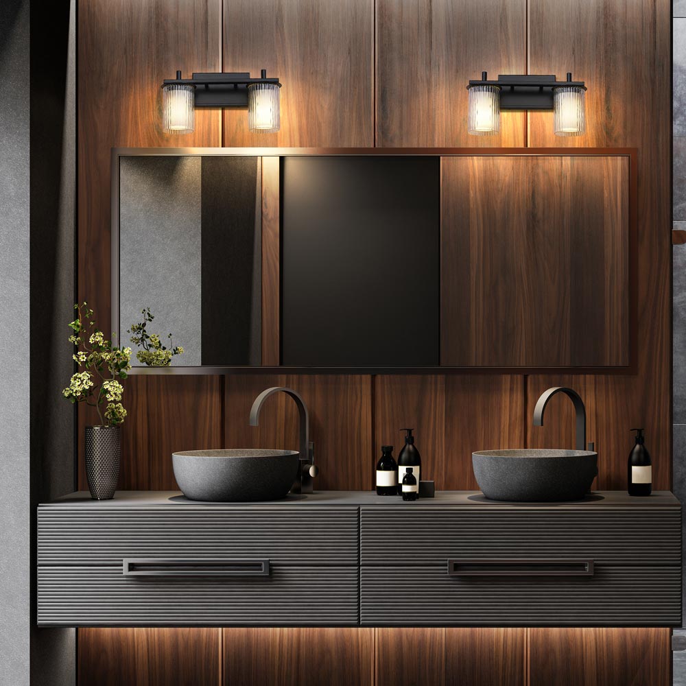 Grayson Bath Vanity Light in bathroom.