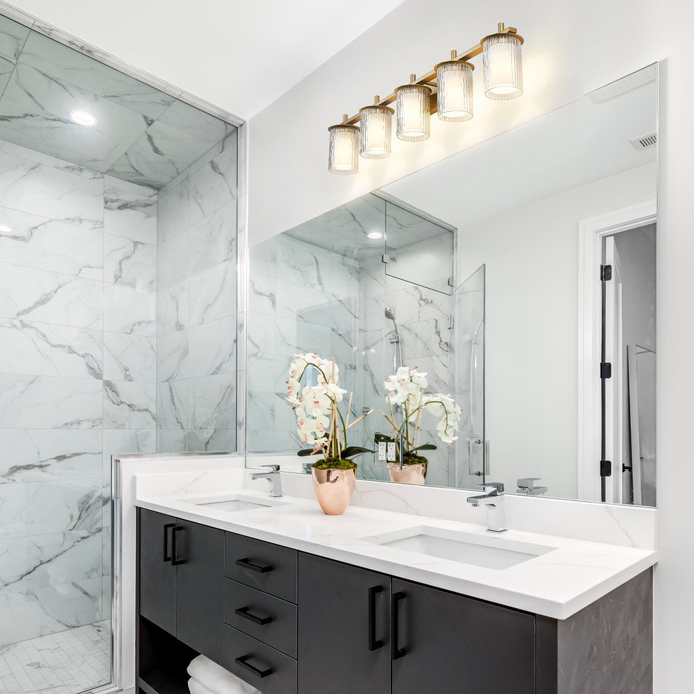 Grayson Bath Vanity Light in bathroom.