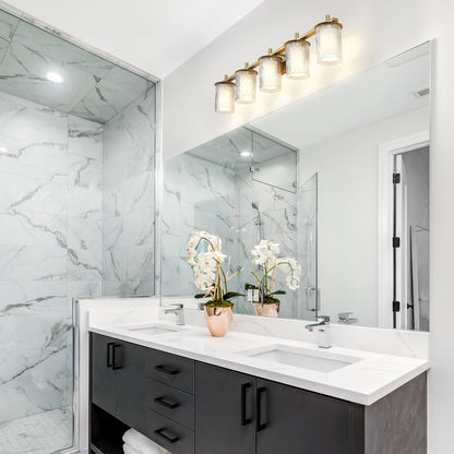 Grayson Bath Vanity Light in bathroom.