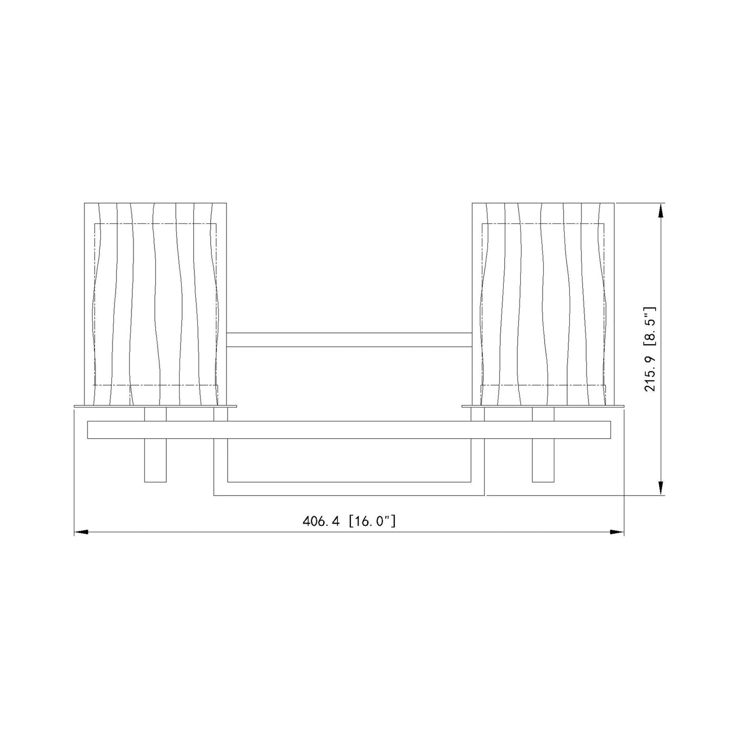 Grayson Bath Vanity Light - line drawing.