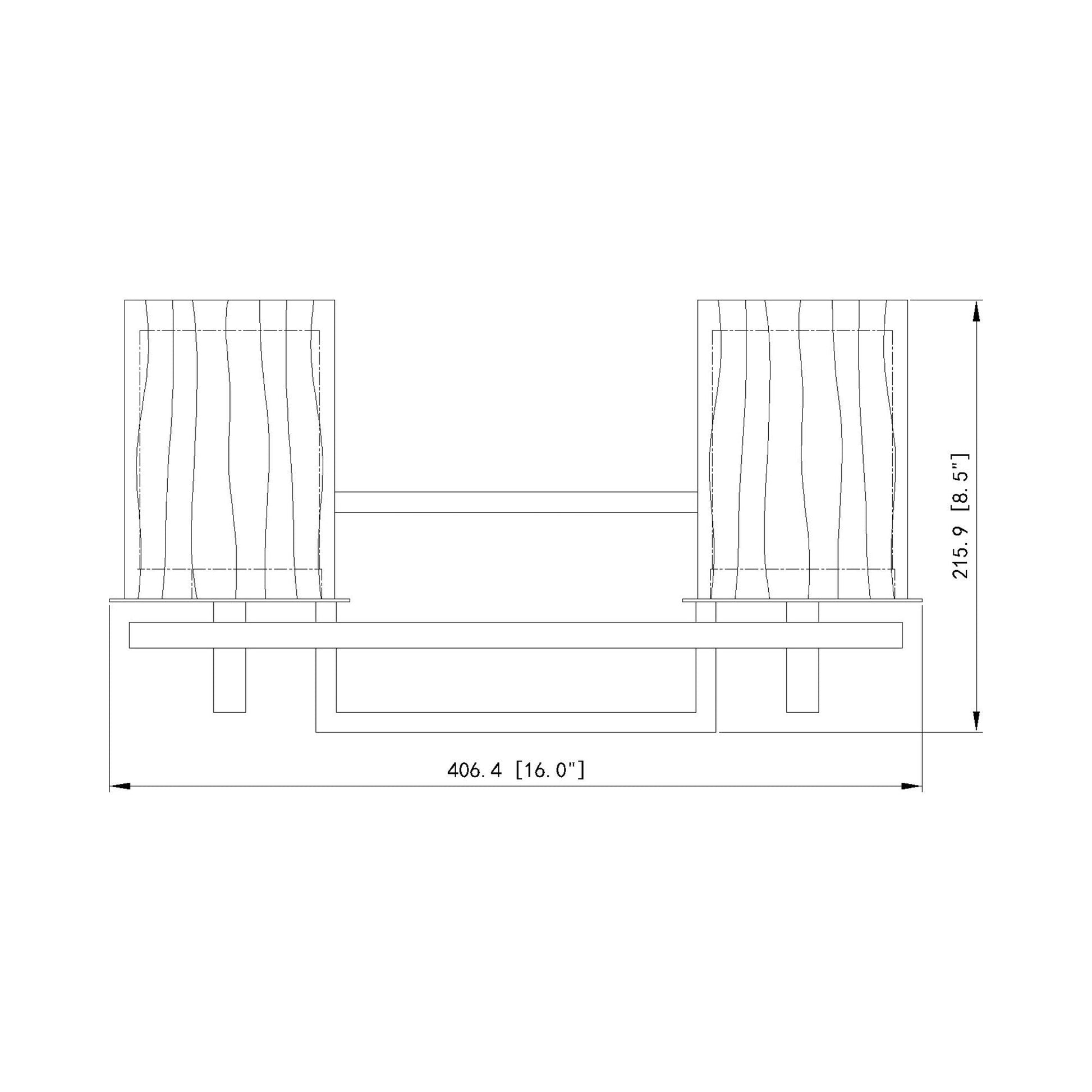 Grayson Bath Vanity Light - line drawing.