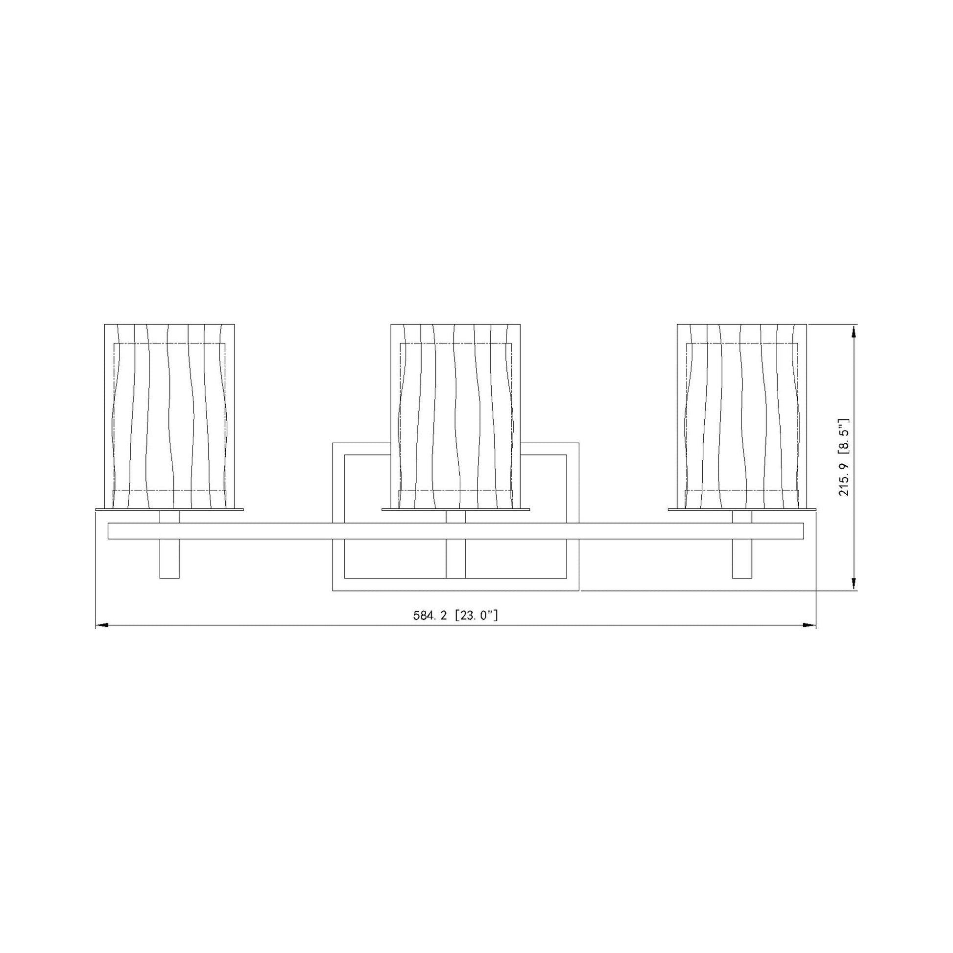 Grayson Bath Vanity Light - line drawing.