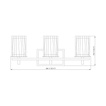Grayson Bath Vanity Light - line drawing.