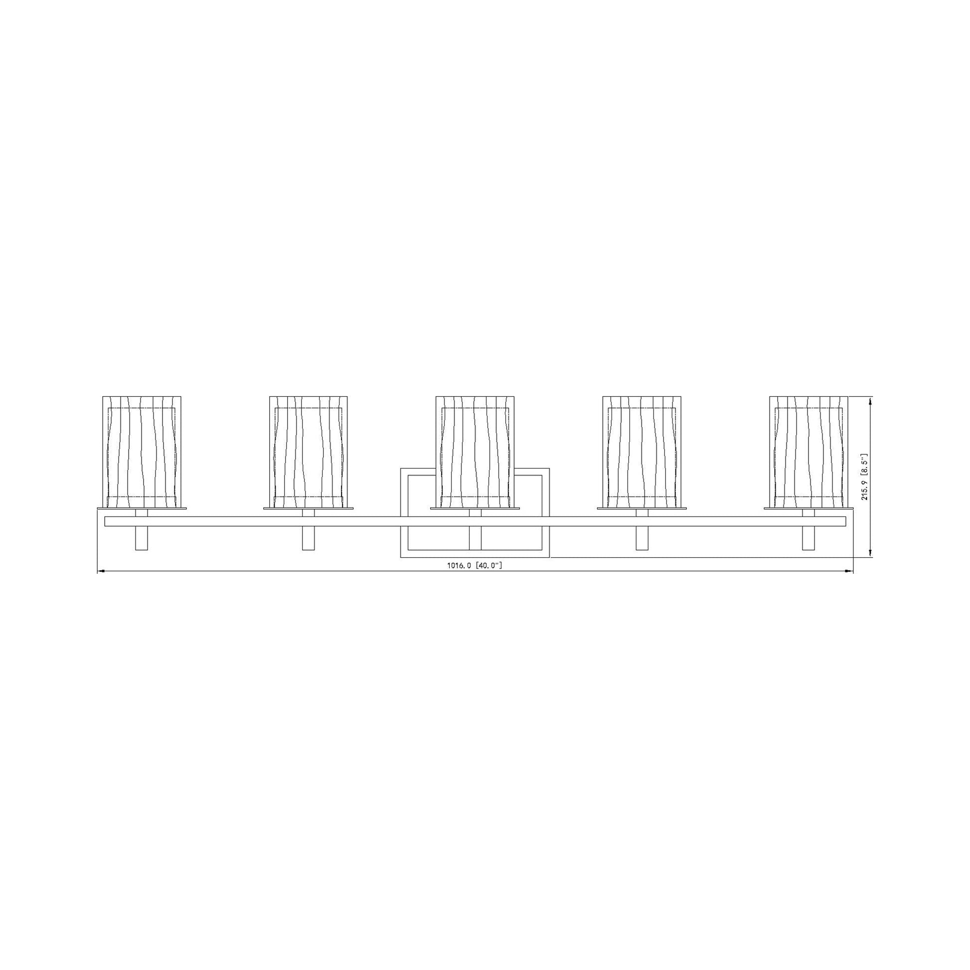 Grayson Bath Vanity Light - line drawing.