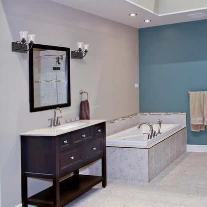 Halliwell Bath Vanity Light in bathroom.