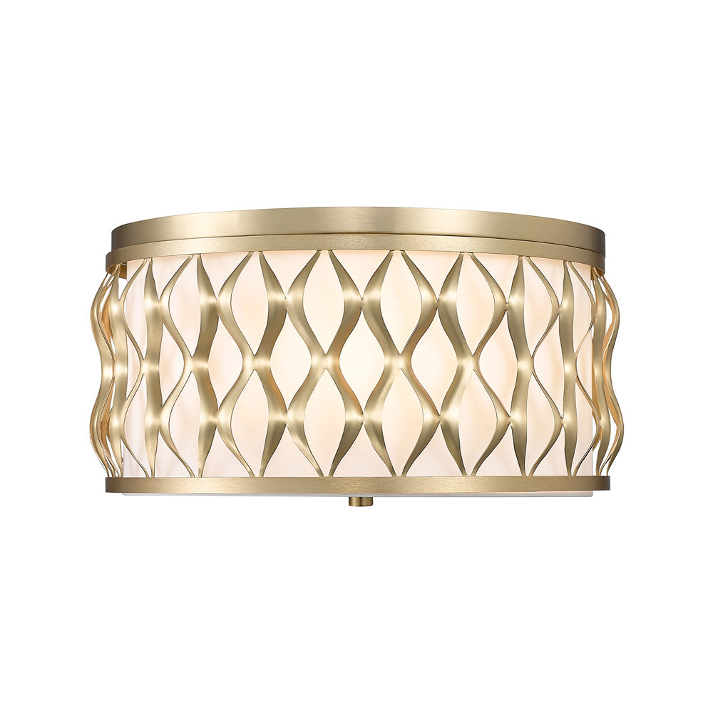 Harden Flush Mount Ceiling Light in Modern Gold (16.2-Inch).