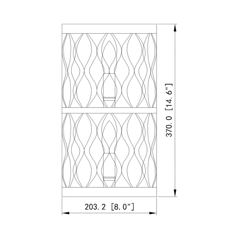 Harden Wall Light - line drawing.