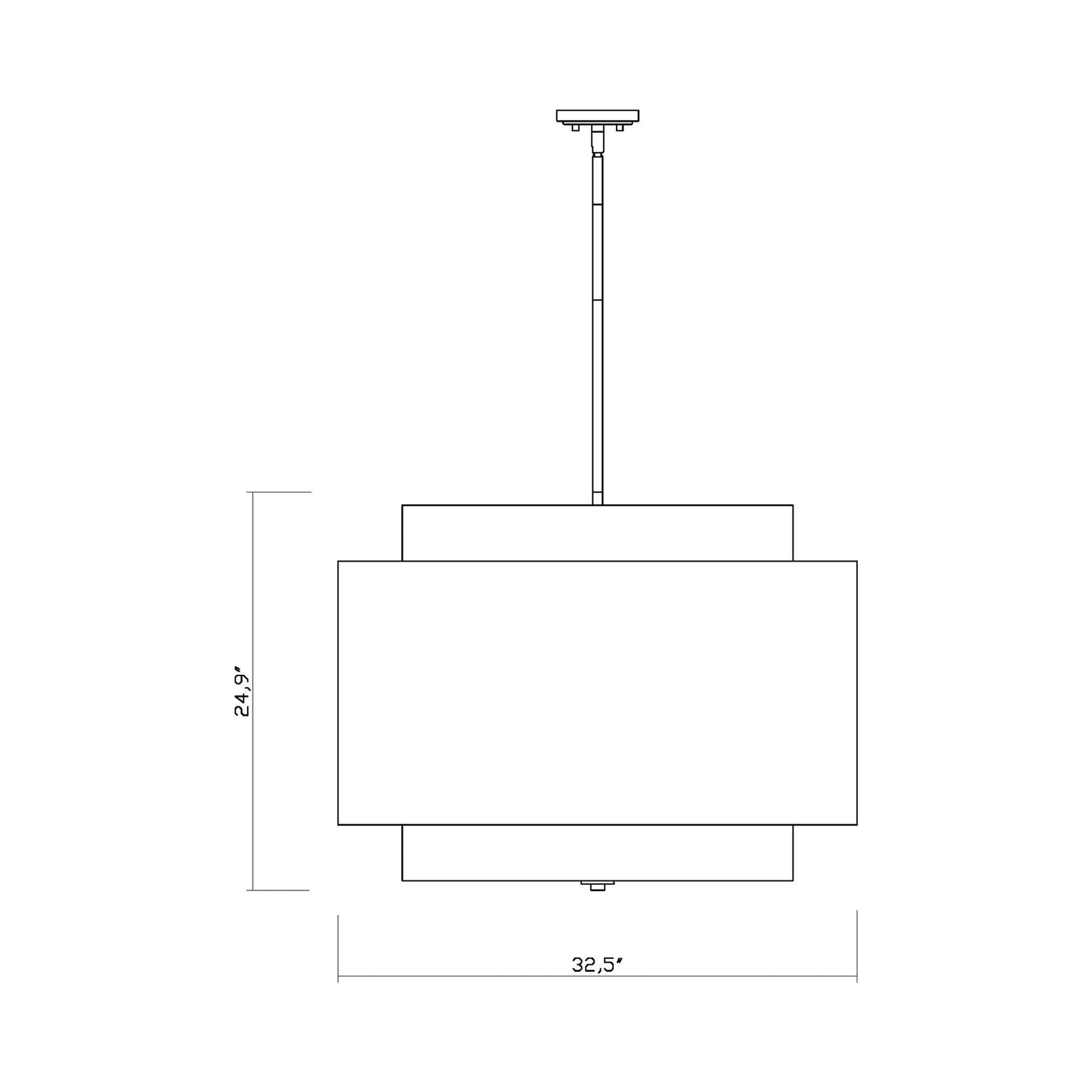 Harlech Chandelier - line drawing.
