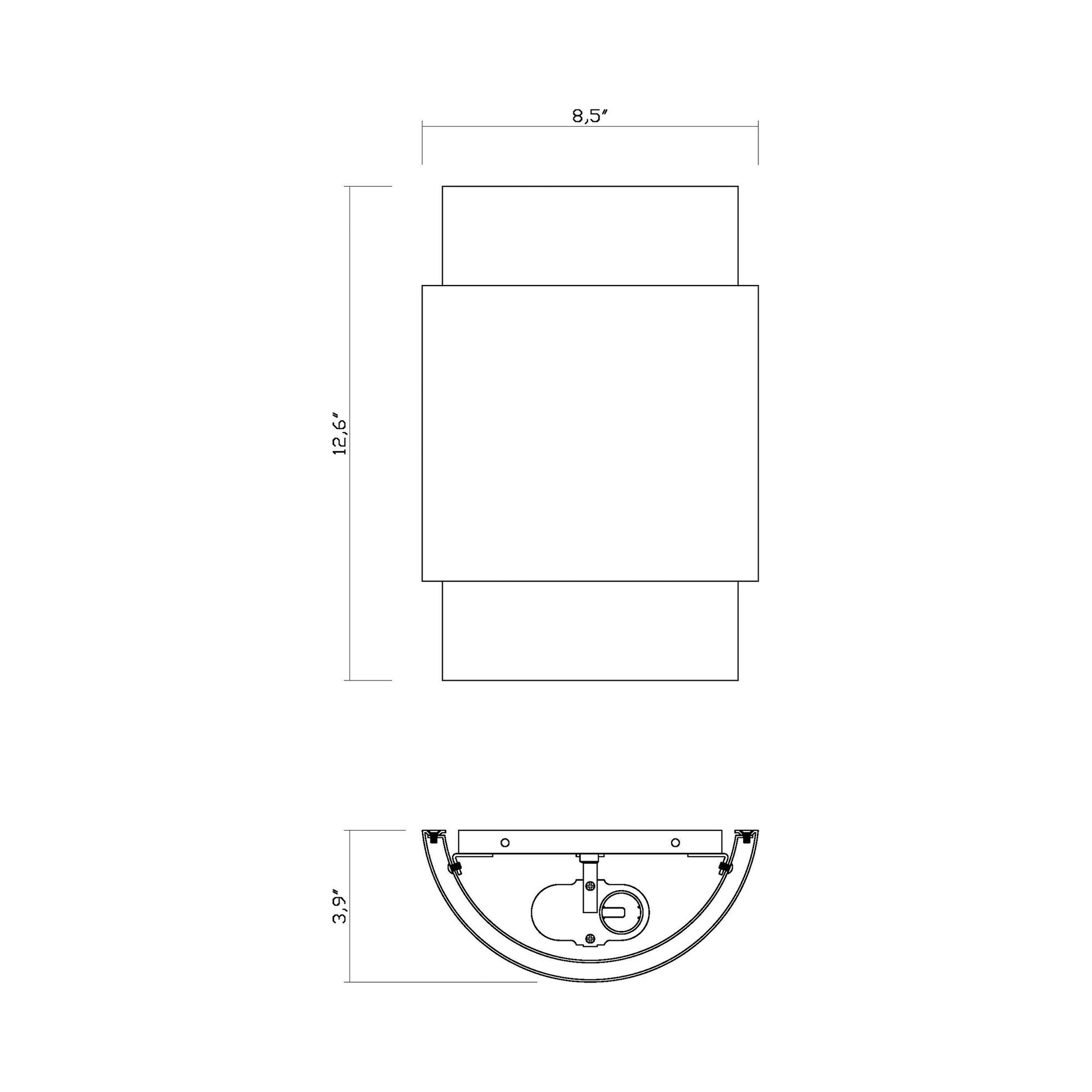 Harlech Wall Light - line drawing.