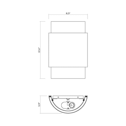 Harlech Wall Light - line drawing.