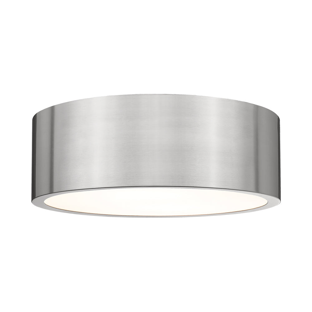 Harley Flush Mount Ceiling Light in Brushed Nickel (16-Inch).