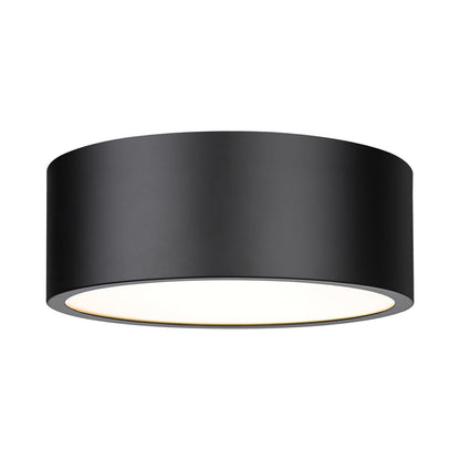 Harley Flush Mount Ceiling Light in Matte Black (16-Inch).