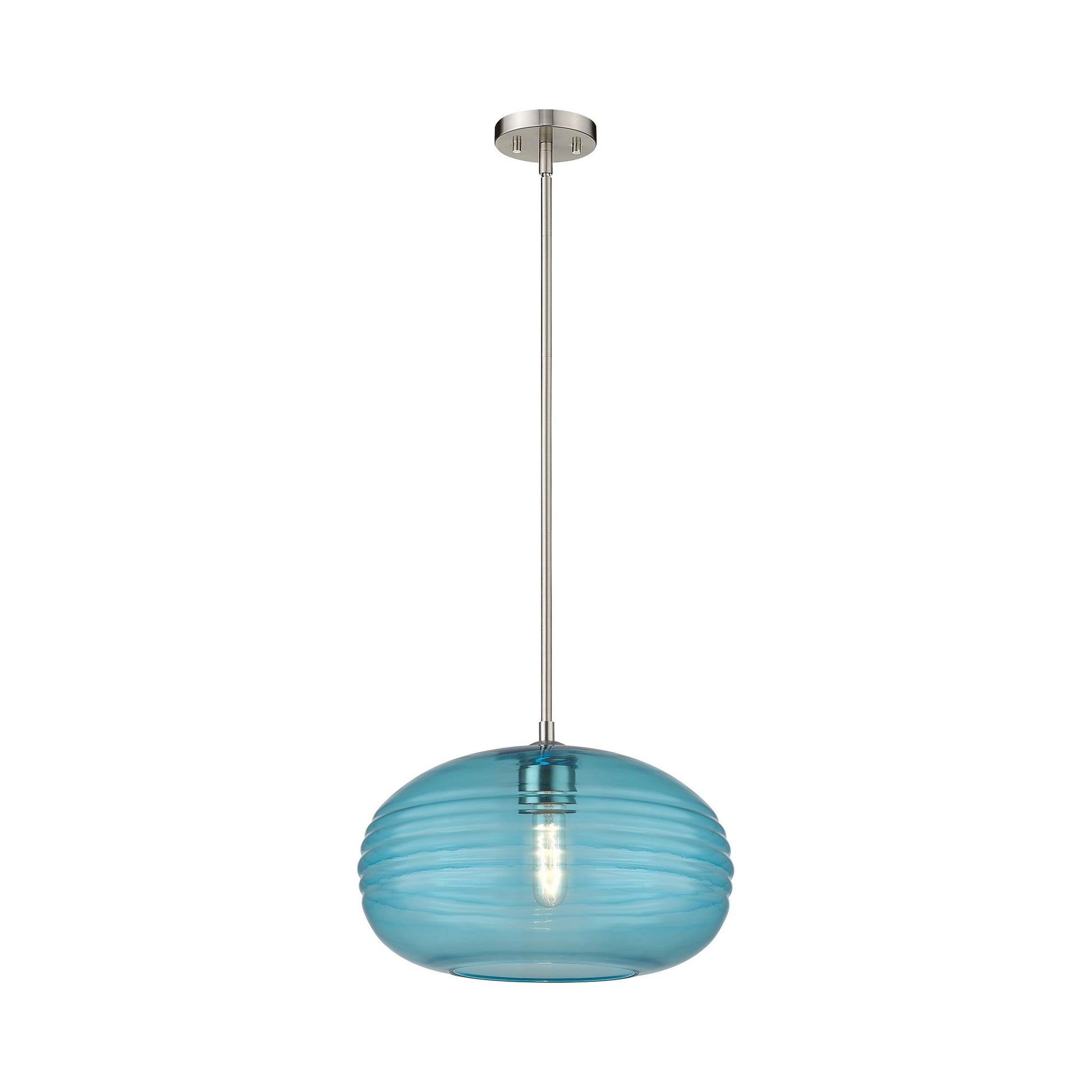 Harmony Pendant Light in Brushed Nickel (Blue/14-Inch).