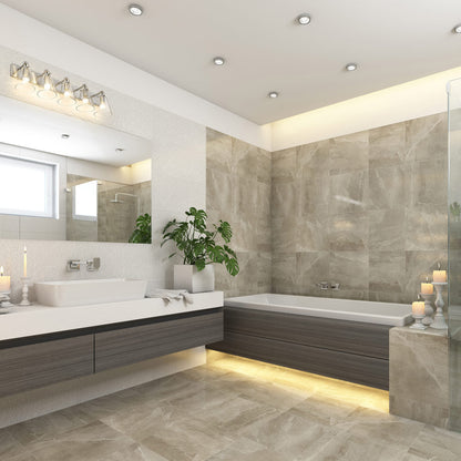 Harper Bath Vanity Light in bathroom.