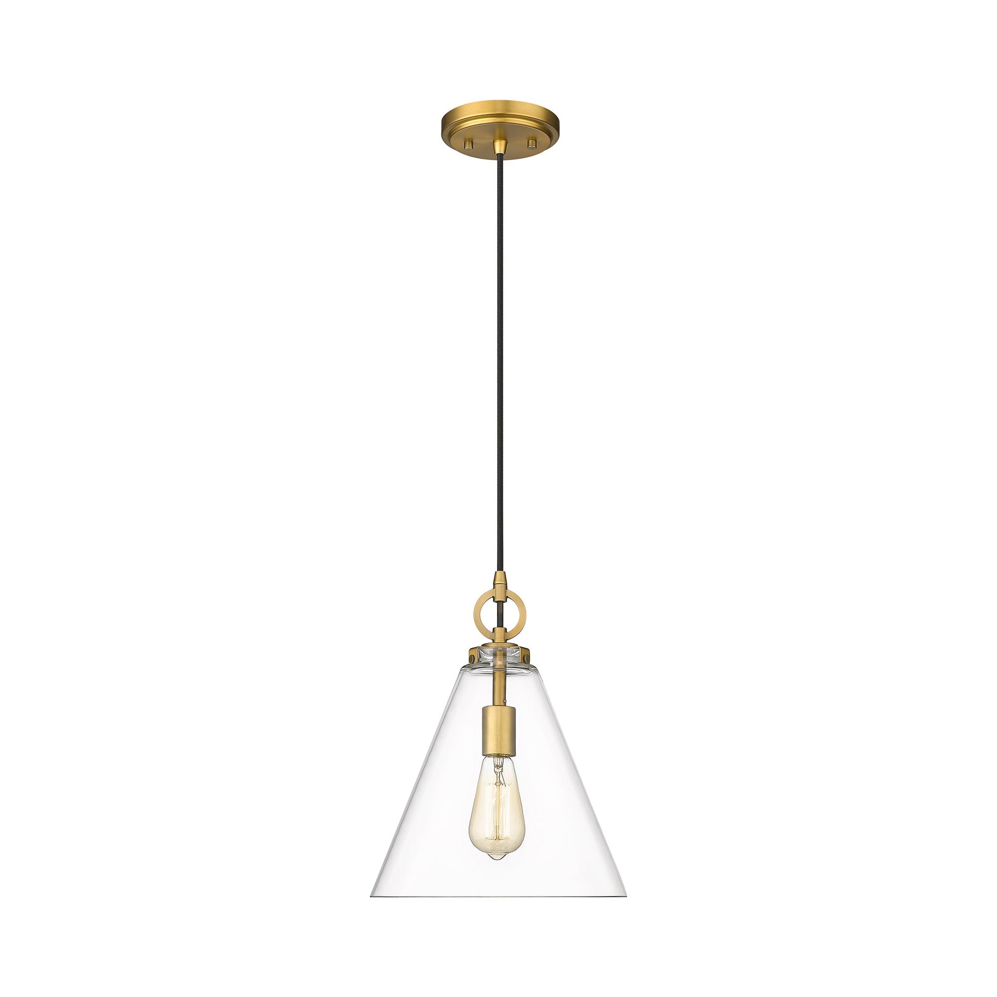 Harper Pendant Light in Rubbed Brass (11.5-Inch).