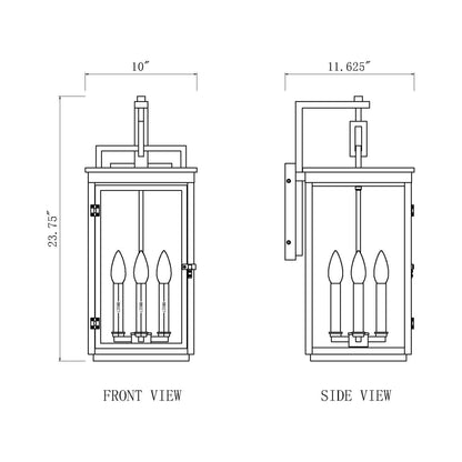 Hartwell Outdoor Wall Light - line drawing.