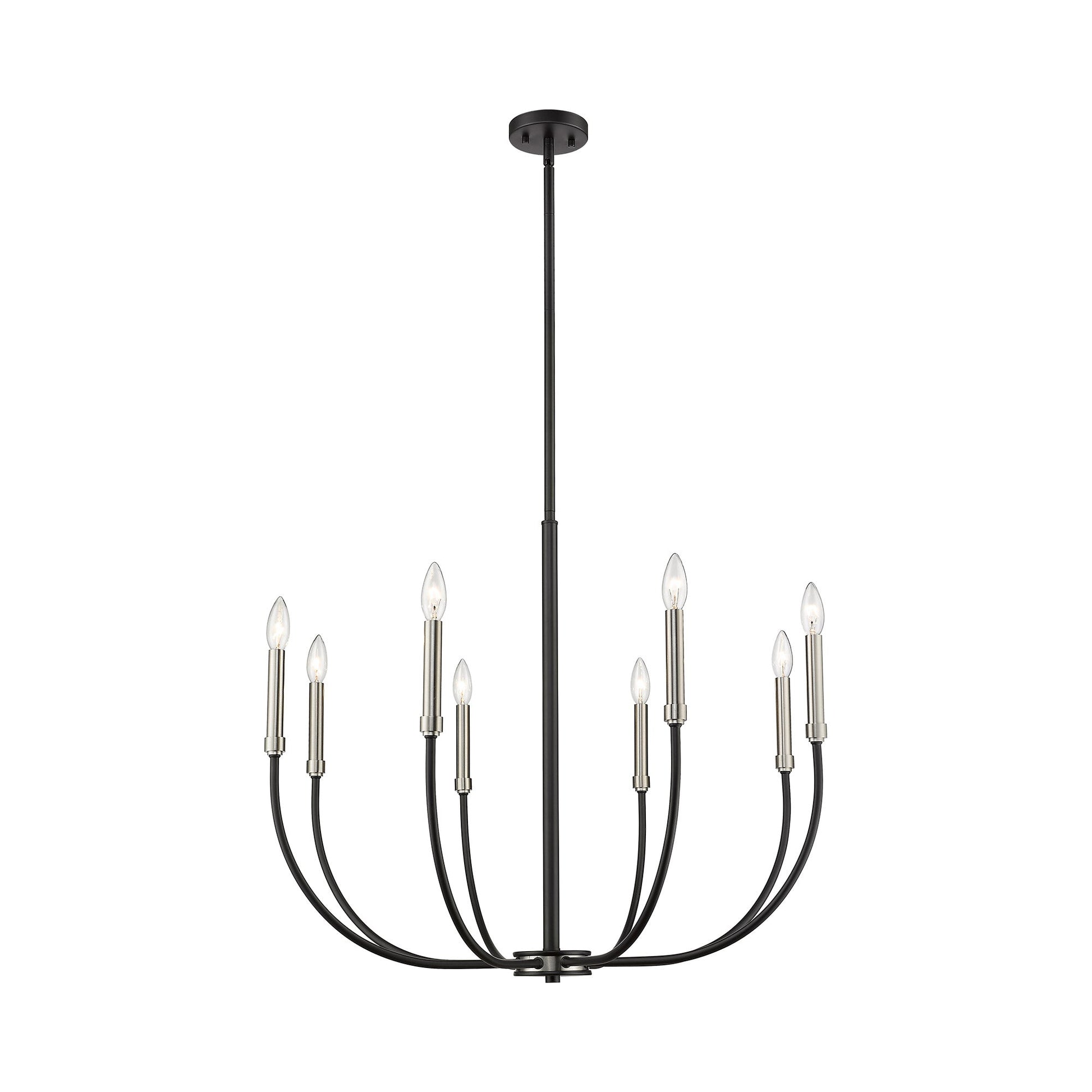 Haylie Chandelier in Matte Black/Brushed Nickel (8-Light).