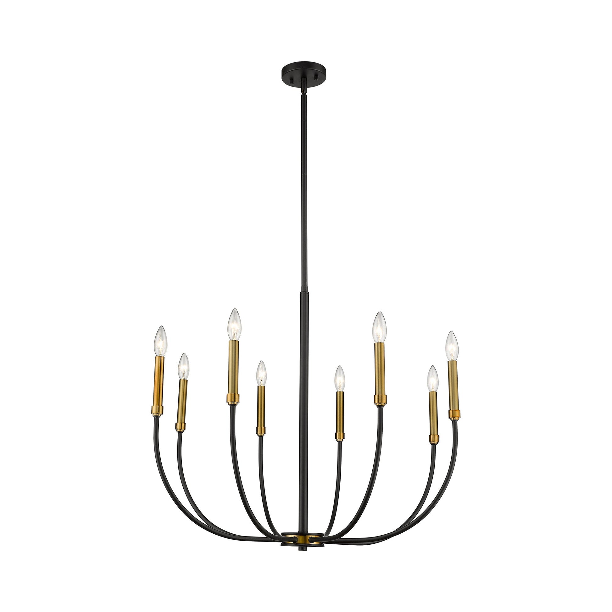 Haylie Chandelier in Matte Black/Olde Brass (8-Light).