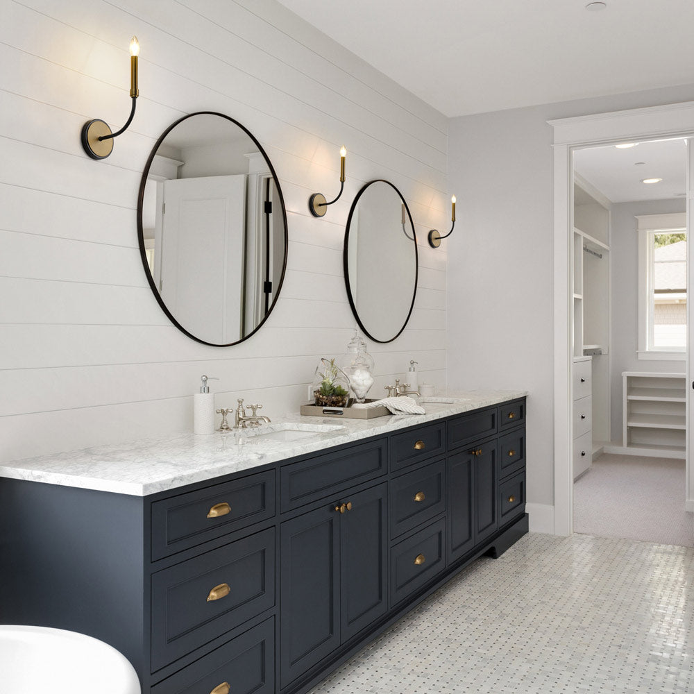 Haylie Wall Light in bathroom.