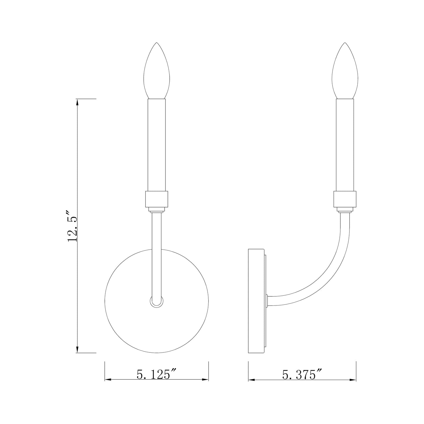 Haylie Wall Light - line drawing.