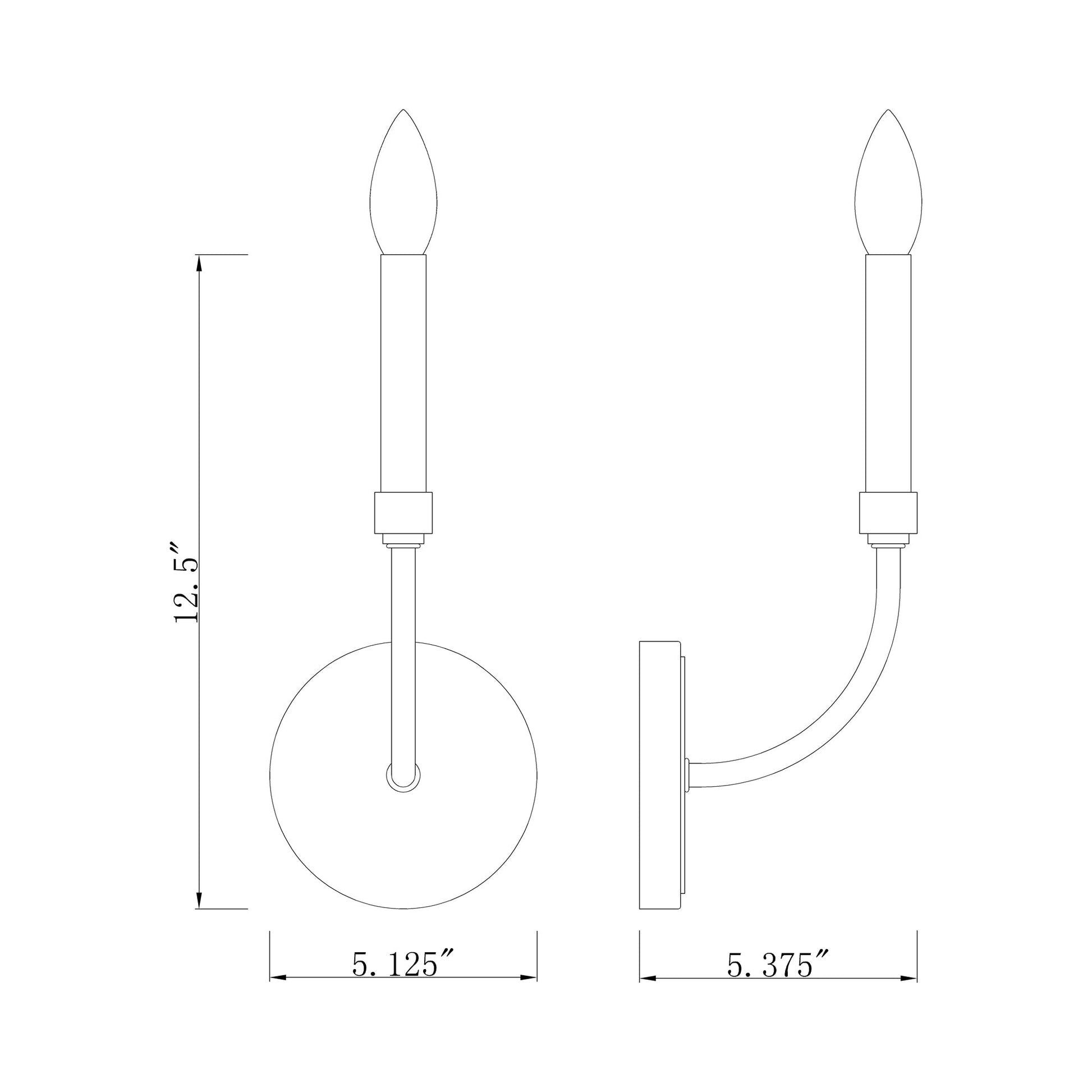 Haylie Wall Light - line drawing.