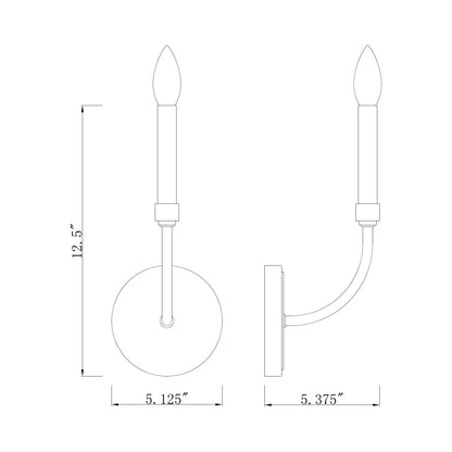 Haylie Wall Light - line drawing.