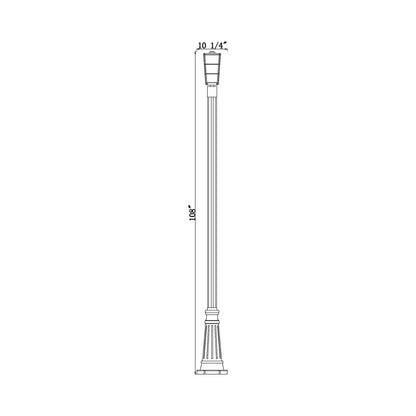 Helix 519P Outdoor Post Light - line drawing.