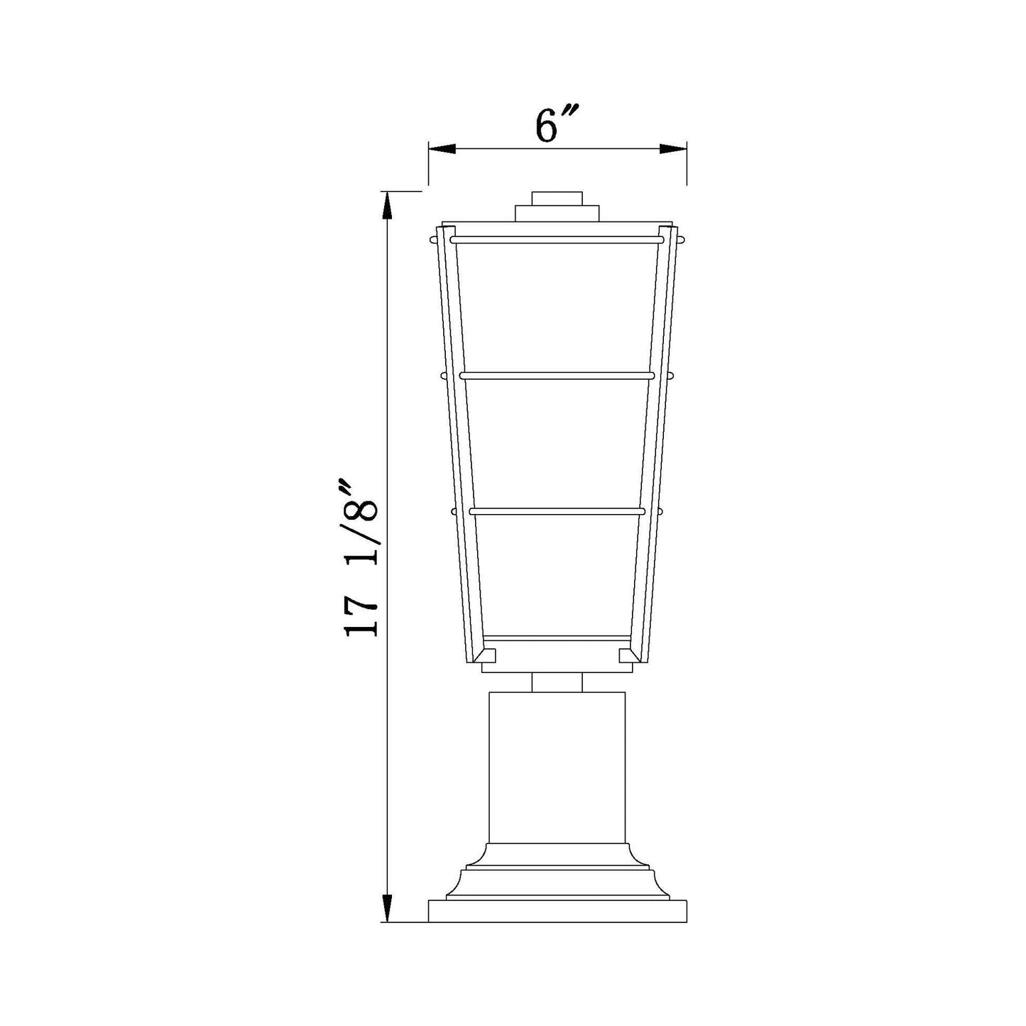 Helix 533PM Outdoor Pier Mount Light - line drawing.