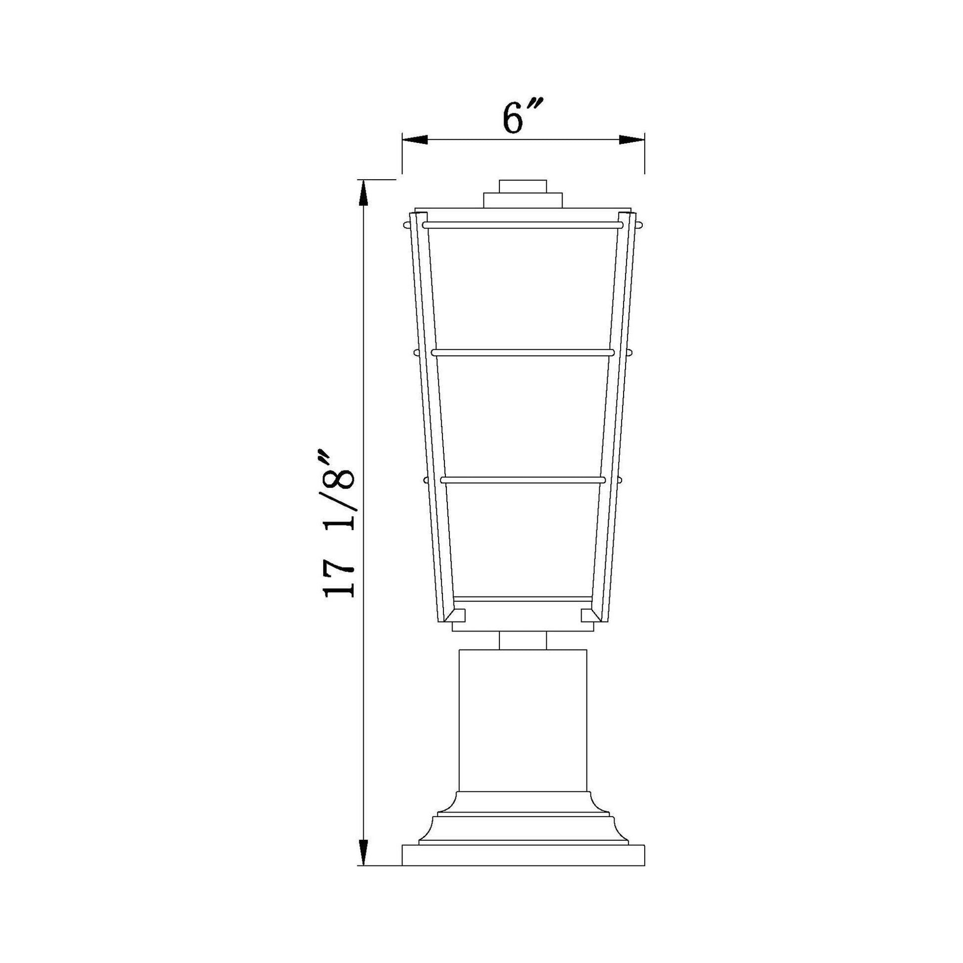 Helix 533PM Outdoor Pier Mount Light - line drawing.