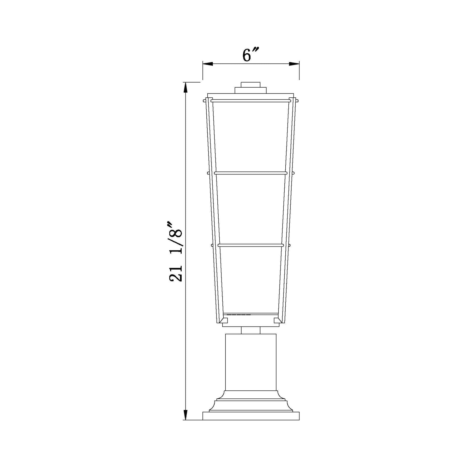 Helix 533PM Outdoor Pier Mount Light - line drawing.