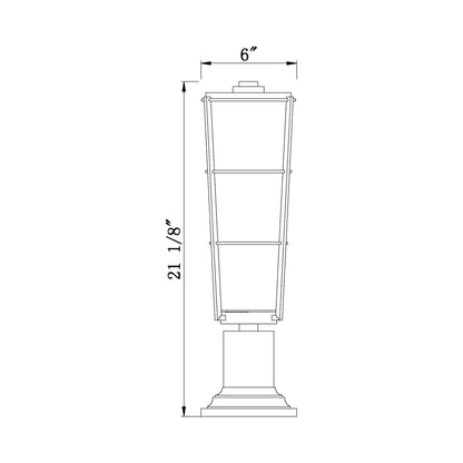Helix 533PM Outdoor Pier Mount Light - line drawing.