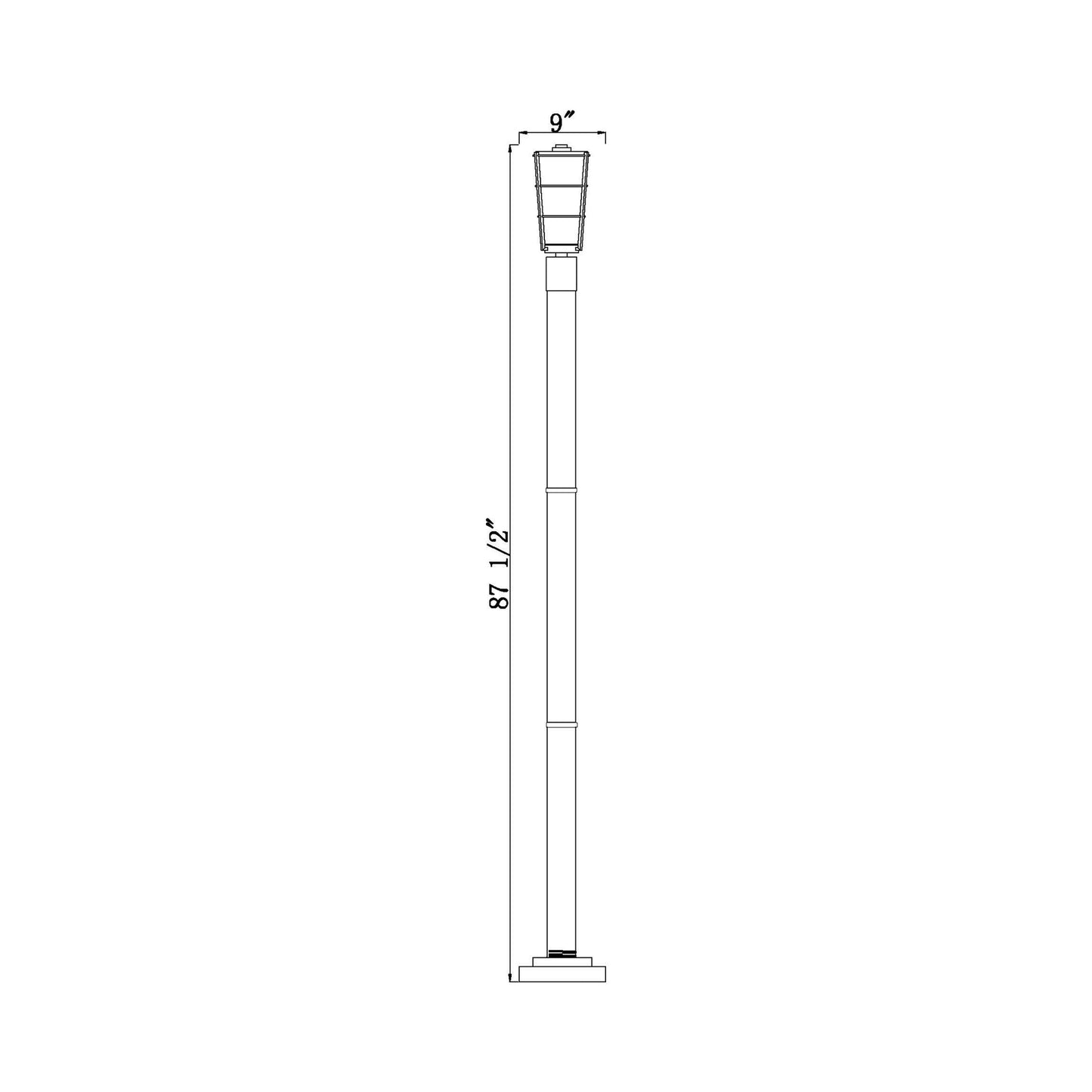 Helix 567P Outdoor Post Light - line drawing.