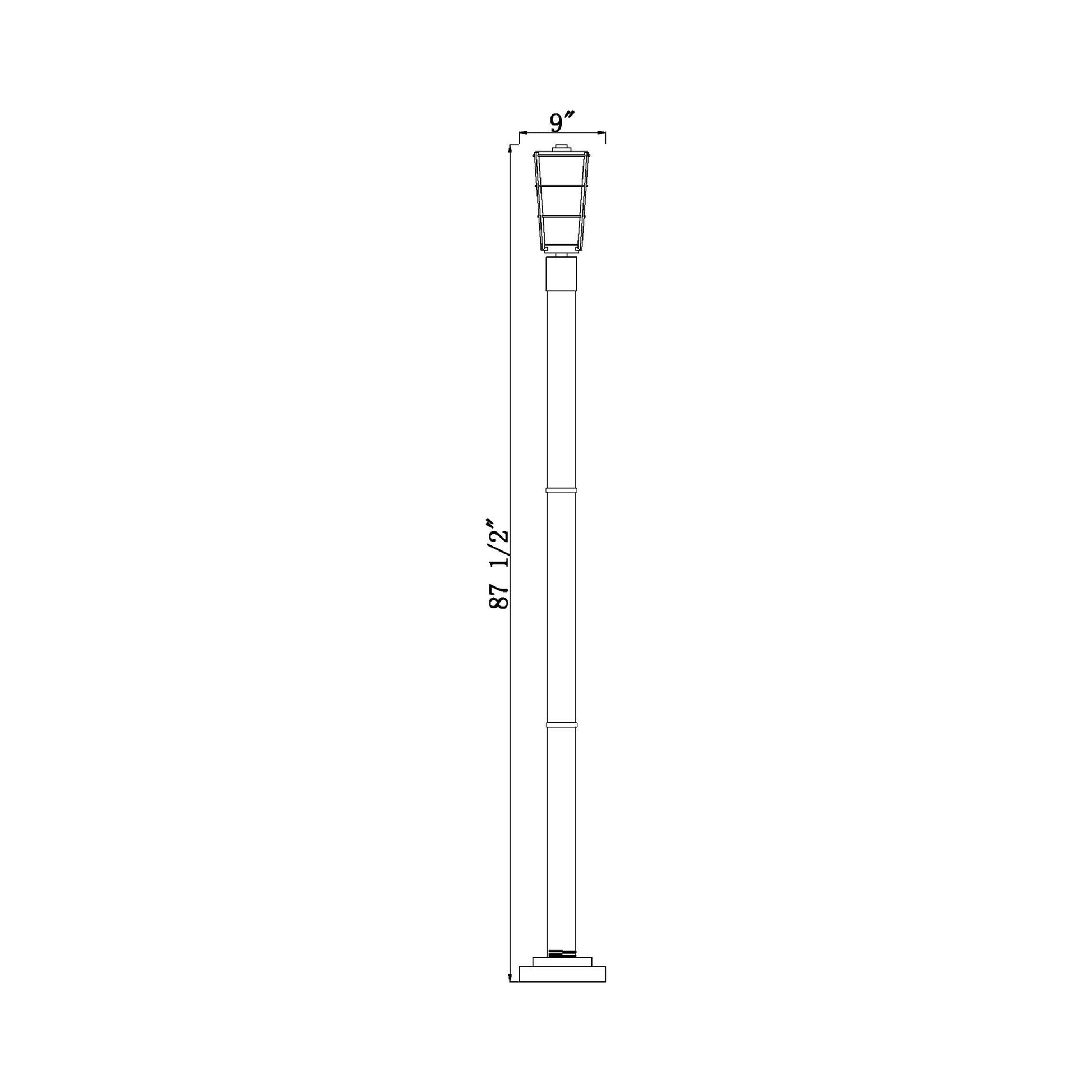 Helix 567P Outdoor Post Light - line drawing.