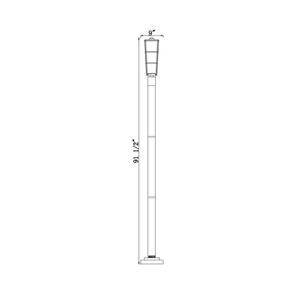 Helix 567P Outdoor Post Light - line drawing.