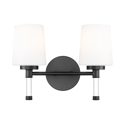 Henri Bath Vanity Light in Matte Black (2-Light).