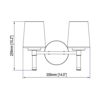 Henri Bath Vanity Light - line drawing.