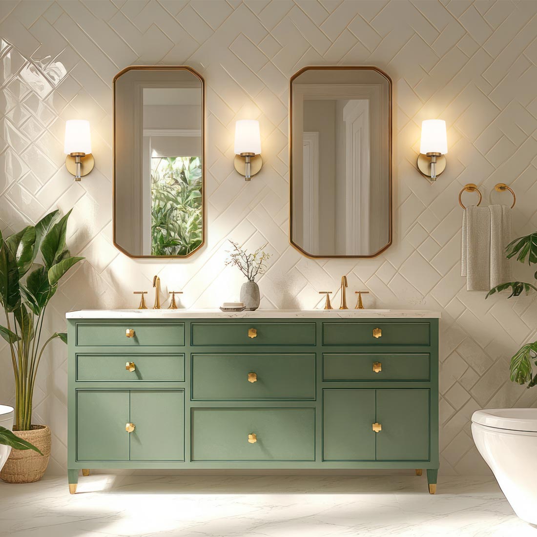 Henri Bath Wall Light in bathroom.