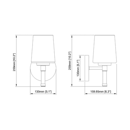 Henri Bath Wall Light - line drawing.
