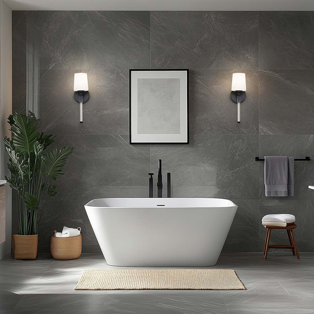 Henri Wall Light in bathroom.