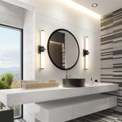 Idris LED Bath Vanity Light in bathroom.