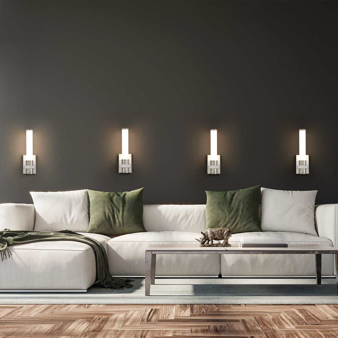 Idris LED Wall Light in living room.