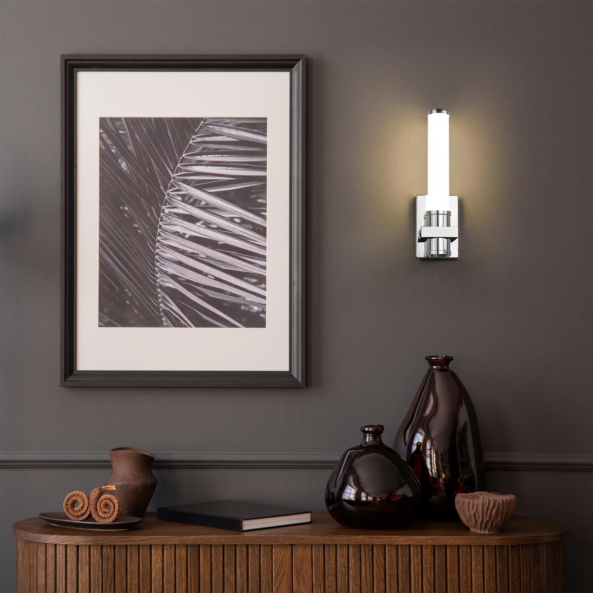 Idris LED Wall Light in living room.