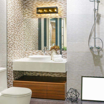 Infinity Bath Vanity Light in bathroom.